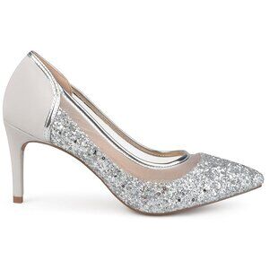 NiB Journee Women's Kalani Pump Evening Heels Silver Size 9 M $80 RY1368